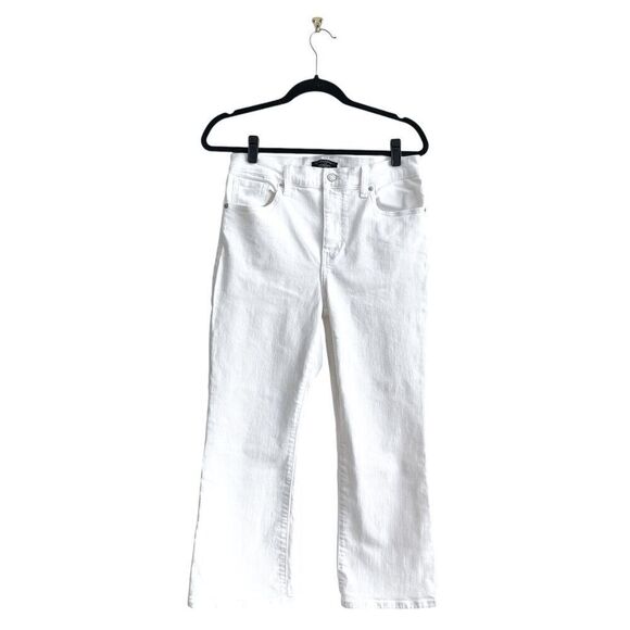 Banana Republic Womens Denim Cropped Bootcut Jeans White Size 8 - Picture 2 of 12